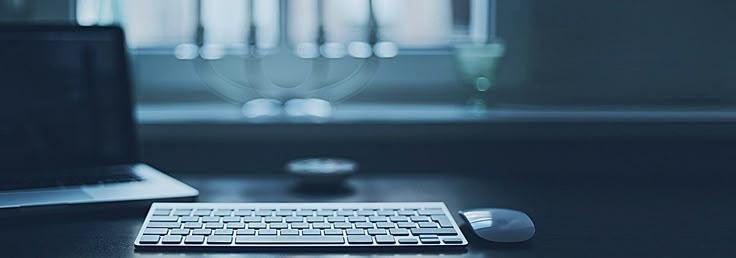 Mobile app project planning workspace with devices and development tools